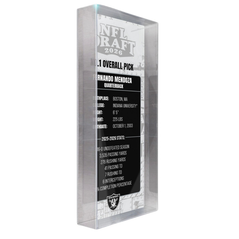 RAIDERS FERNANDO MENDOZA 2026 NFL DRAFT COMMEMORATIVE ACRYLIC TICKET
