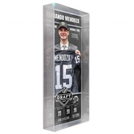 RAIDERS FERNANDO MENDOZA 2026 NFL DRAFT COMMEMORATIVE ACRYLIC TICKET