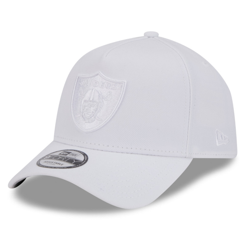 NEW ERA RAIDERS 9FORTY WHITE TONAL SHIELD CAP