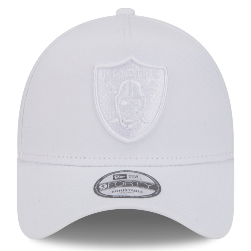 NEW ERA RAIDERS 9FORTY WHITE TONAL SHIELD CAP