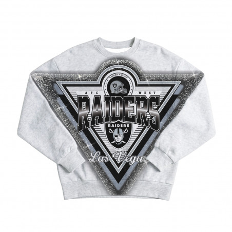 WOMENS LAS VEGAS RAIDERS CHASING VICTORY RHINESTONE CREWNECK SWEATSHIRT