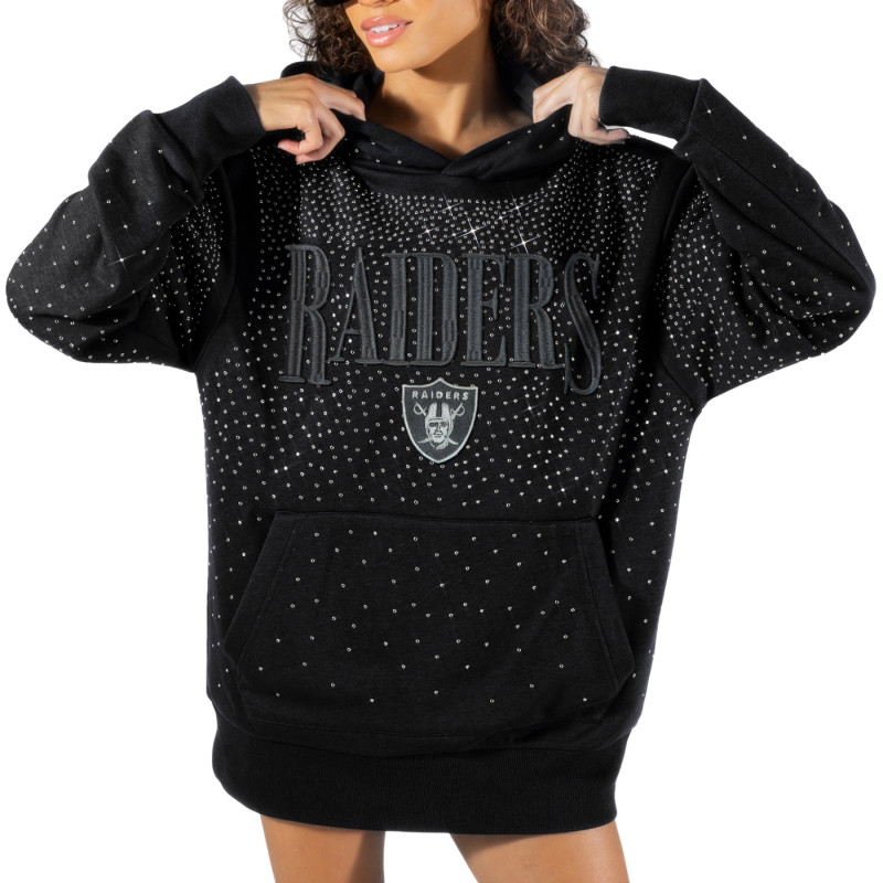 WOMENS RAIDERS SUNDAY LIGHTS RHINESTONE HOODIE