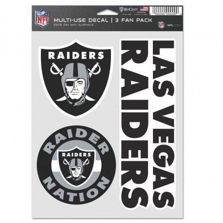 RAIDERS 6X8 FAN DECAL 3-PACK SET