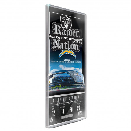 RAIDERS VS. CHARGERS 2026 GAME DAY ACRYLIC TICKET | GameDay