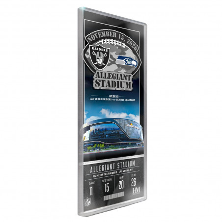 RAIDERS VS. SEAHAWKS 2026 GAME DAY ACRYLIC TICKET | GameDay
