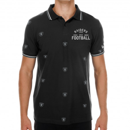 NEW ERA RAIDERS FAN ALL OVER LOGO POLO