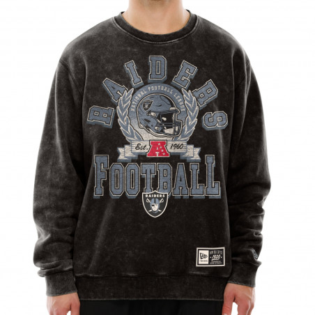 NEW ERA RAIDERS BLACK THROWBACK CREWNECK SWEATSHIRT