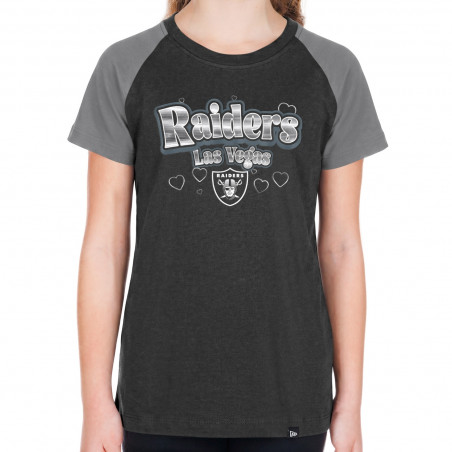 Las Vegas Raiders New Era Girls Raglan Tee T-Shirt | GameDay | Gear LV