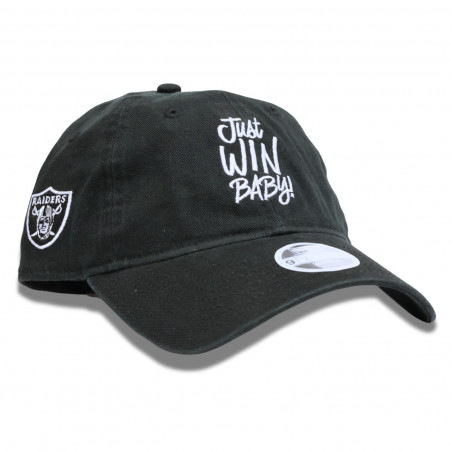 NEW ERA WOMENS RAIDERS 9TWENTY BLACK JUST WIN BABY CAP | GameDay
