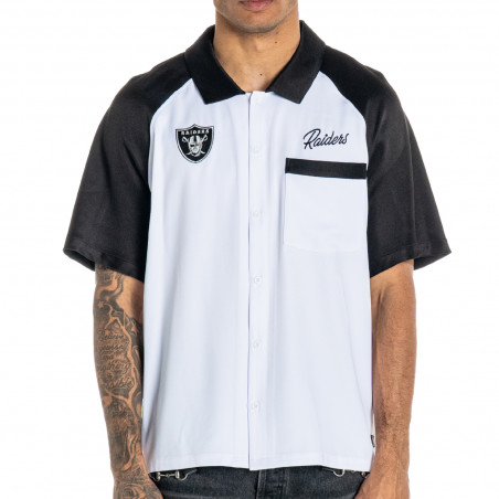 UNISEX LAS VEGAS RAIDERS RAGLAN BOWLER DOLMAN BUTTON-UP SHIRT