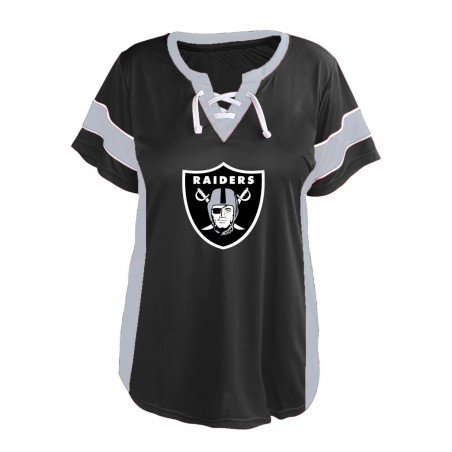 WOMENS RAIDERS PLUS LACE GLITTER MESH TEE