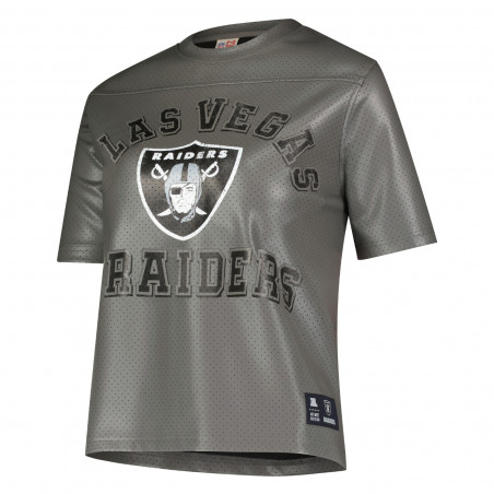 ICER WOMENS LAS VEGAS RAIDERS ELEMENTAL VEGAN LEATHER TEE