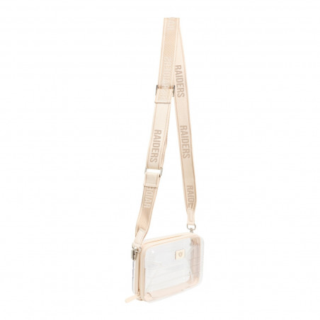 WEAR BY ERIN ANDREWS WOMENS RAIDERS CLEAR HARD CASE CROSSBODY BAG | GameDay