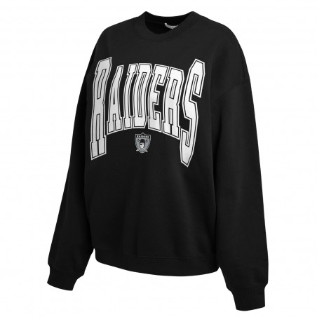 WEAR BY ERIN ANDREWS WOMENS RAIDERS OVERSIZED GRAPHIC CREWNECK SWEATSHIRT