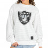 WOMENS RAIDERS RHINESTONE MESH OVERLAY CREWNECK SWEATSHIRT
