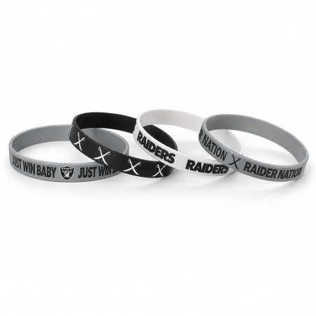 RAIDERS SILICONE BRACELET 4-PACK SET | Raiders Accessories | GameDay
