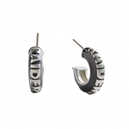 WOMENS RAIDERS PUFFY ENAMEL HOOP EARRINGS | Raiders Gifts | GameDay