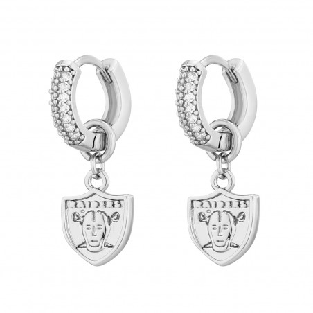 RAIDERS PAVE CHARM LOGO HUGGIES