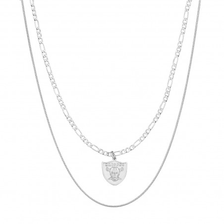 RAIDERS DOUBLE CHAIN LOGO NECKLACE