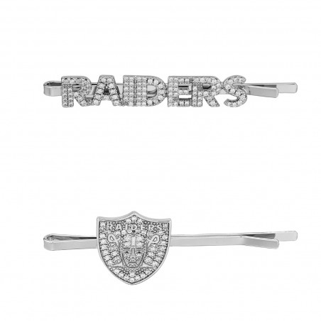 WOMENS RAIDERS RHINESTONE BOBBY PINS SET