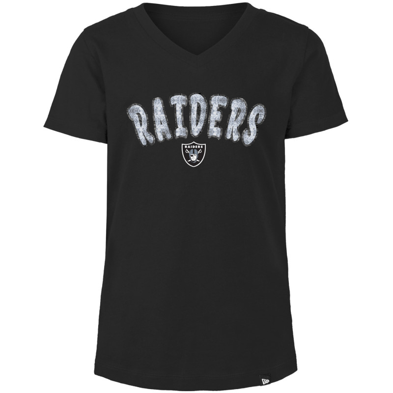NEW ERA GIRLS YOUTH RAIDERS V-NECK FLIP SEQUIN TEE