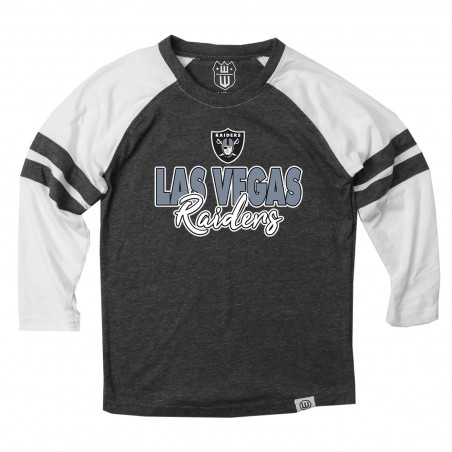 GIRLS YOUTH LAS VEGAS RAIDERS RAGLAN LONG SLEEVE TEE