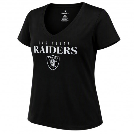 WOMENS LAS VEGAS RAIDERS PLUS GRIDIRON FASHION V-NECK TEE