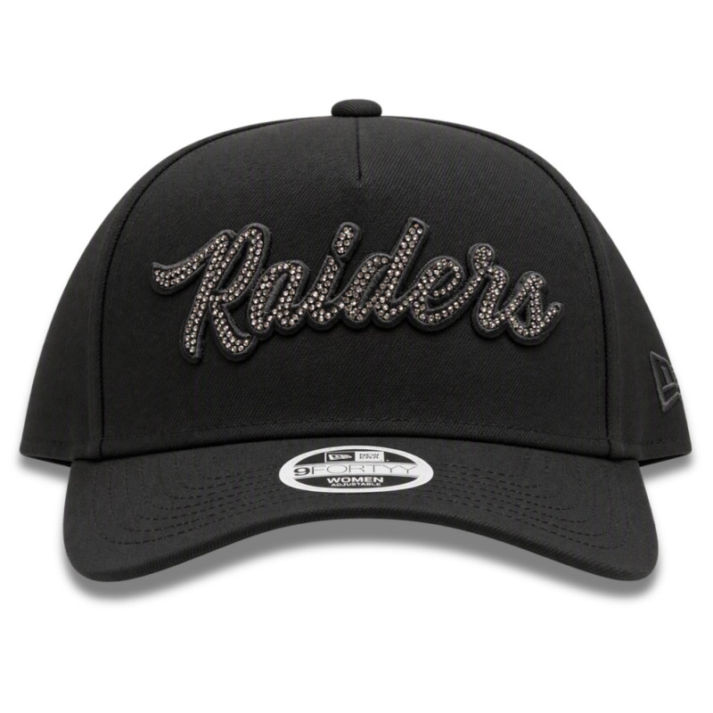 NEW ERA WOMENS RAIDERS 9FORTY RHINESTONE SCRIPT CAP