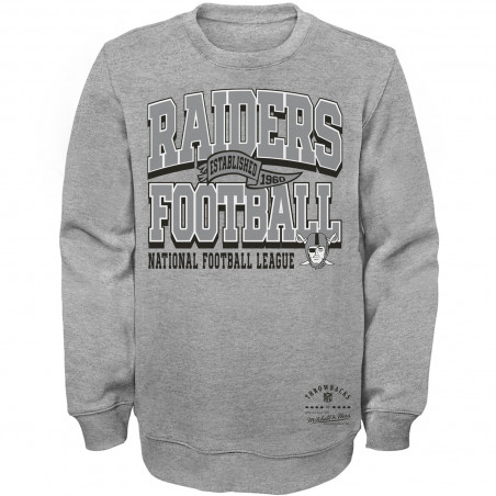 MITCHELL & NESS YOUTH RAIDERS FLYING PENNANT FLEECE CREWNECK SWEATSHIRT