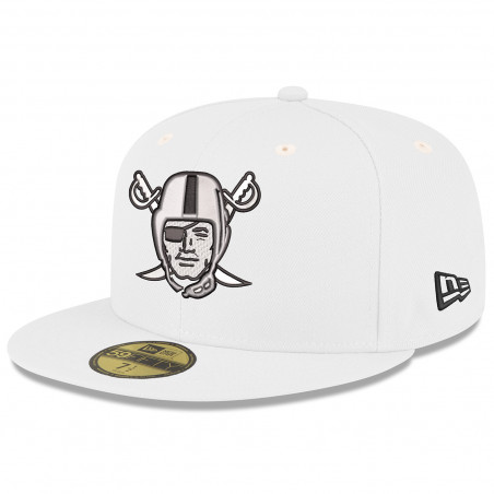 NEW ERA RAIDERS 59FIFTY PIRATE LOGO WHITE CAP