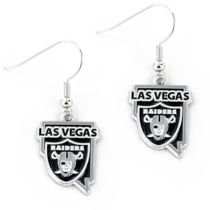 WOMENS LAS VEGAS RAIDERS STATE DANGLER EARRINGS