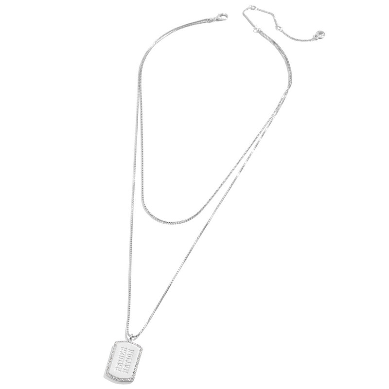 RAIDERS DOUBLE TAG RAIDER NATION NECKLACE