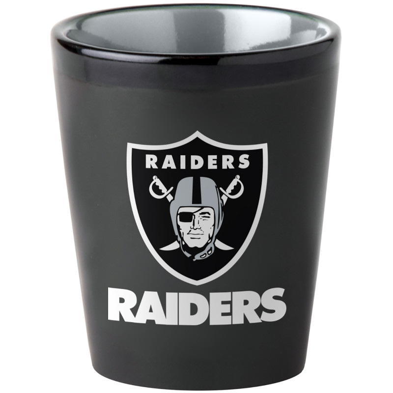 RAIDERS 2OZ BLACK MATTE SHOT GLASS