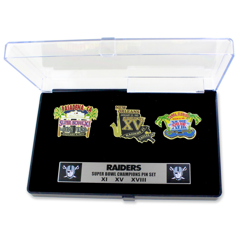 RAIDERS SUPER BOWL CHAMPIONS PIN SET