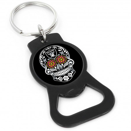 RAIDERS SUGAR SKULL BOTTLE OPENER KEYCHAIN