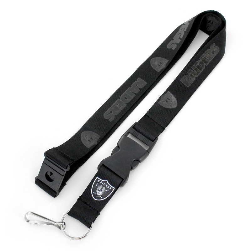 LAS VEGAS RAIDERS BLACK ON BLACK LOGO LANYARD