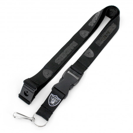 RAIDERS BLACK ON BLACK LOGO LANYARD