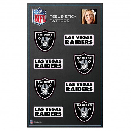 LAS VEGAS RAIDERS TEMPORARY TATTOO SET