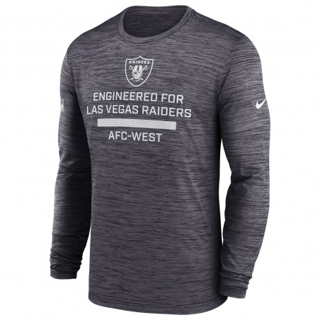 NIKE LAS VEGAS RAIDERS DRI-FIT TEAM ISSUE VELOCITY LONG SLEEVE TEE