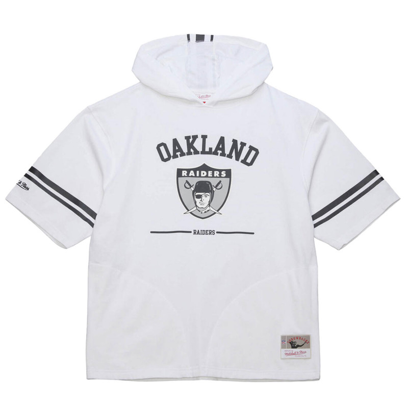 MITCHELL & NESS OAKLAND RAIDERS RETRO LOGO SHORT SLEEVE HOODIE