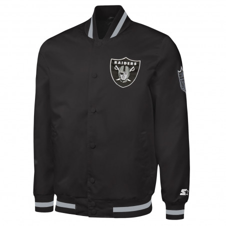 STARTER RAIDERS BLACK SHIELD SATIN JACKET