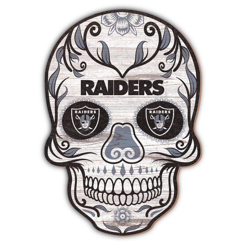 RAIDERS 12 INCH SUGAR SKULL SIGN