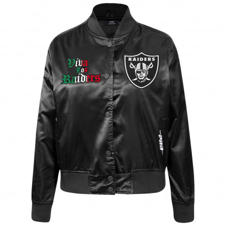 PRO STANDARD VIVA LOS RAIDERS WOMENS SATIN JACKET