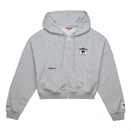 MITCHELL & NESS WOMENS CROP TRIANGLE FULL ZIP JACKET
