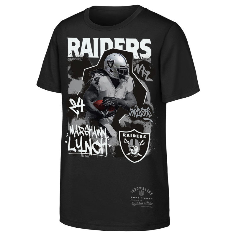 MITCHELL & NESS YOUTH MARSHAWN LYNCH OAKLAND RAIDERS STAR MOMENT TEE