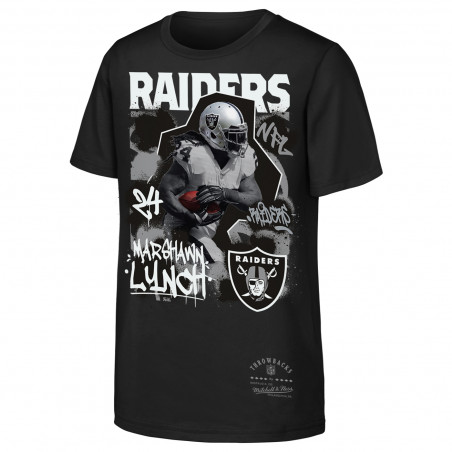 MITCHELL & NESS YOUTH MARSHAWN LYNCH OAKLAND RAIDERS STAR MOMENT TEE