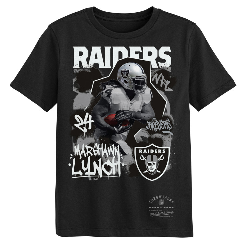 MITCHELL & NESS JUVENILE MARSHAWN LYNCH OAKLAND RAIDERS STAR MOMENT TEE