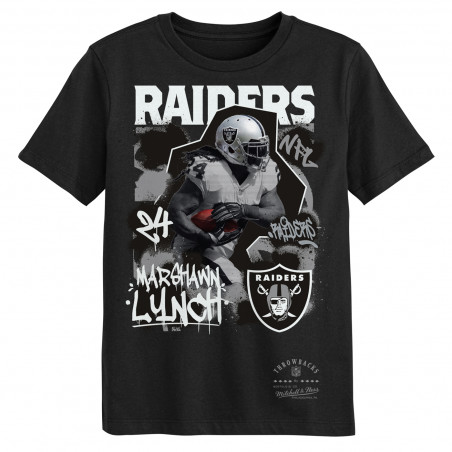 MITCHELL & NESS JUVENILE MARSHAWN LYNCH OAKLAND RAIDERS STAR MOMENT TEE