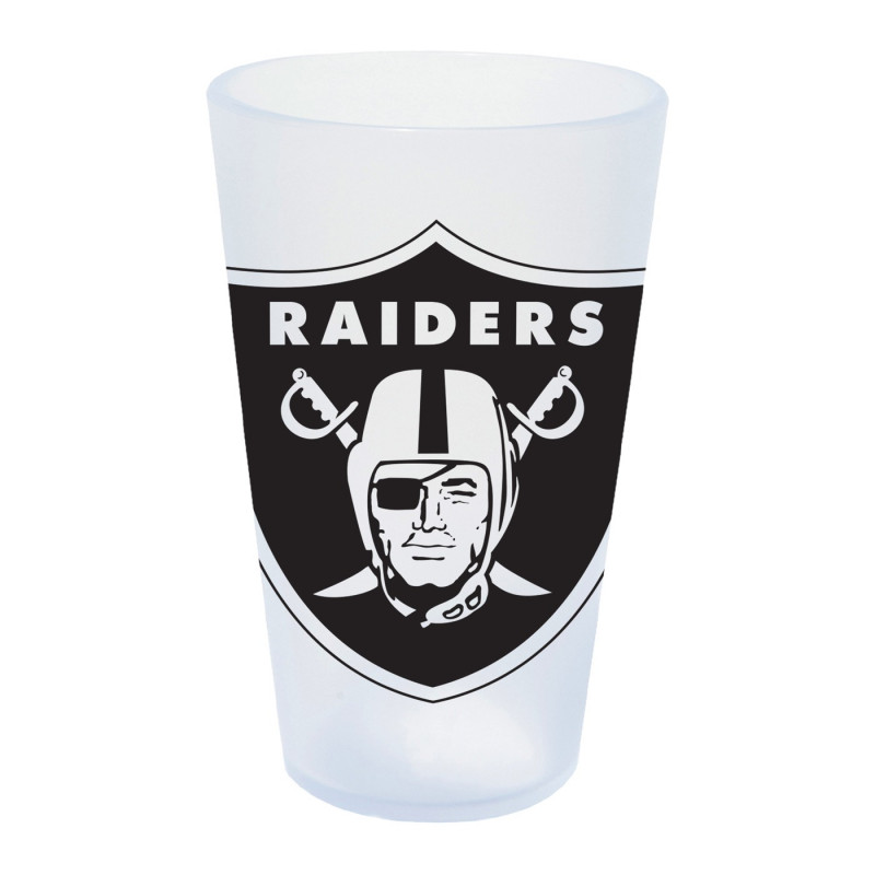 RAIDERS 16OZ WHITE SILICONE PINT GLASS