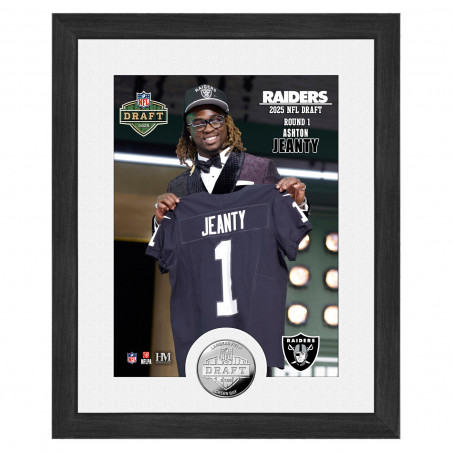 ASHTON JEANTY 2025 NFL DRAFT SILVER COIN COMMEMORATIVE PHOTO MINT